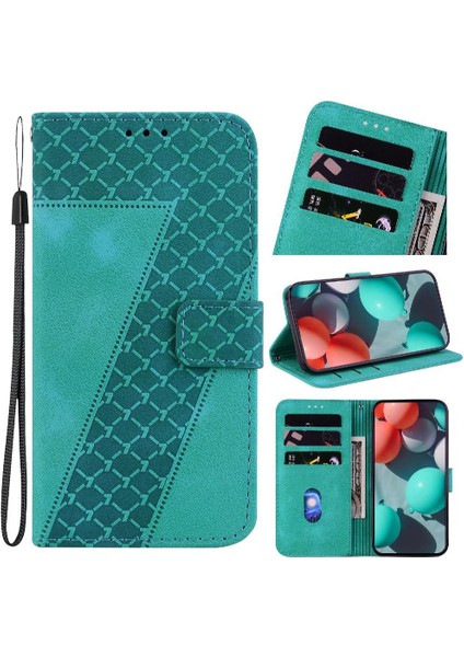 Onur Magic6 Pro Pu Deri Kart Yuvası Fonksiyonu Için Telefon Kılıfı Kabartmalı (Yurt Dışından)