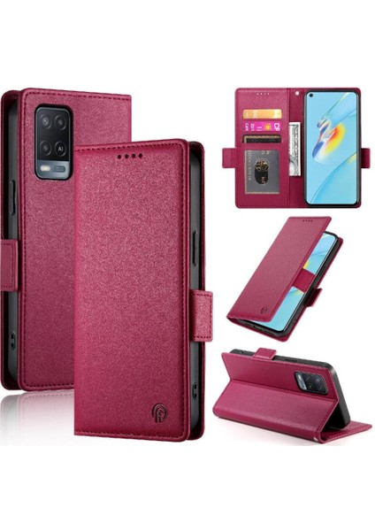 Oppo A54 Cüzdan Günlük Kullanım Için Flip Case Kartvizit Yuvaları Çevirin (Yurt Dışından)