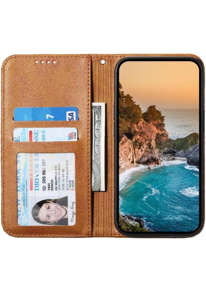 IPhone 12 Cüzdan Günlük Kullanım Için Flip Case El Kayışı Standı Eşkenar Dörtgen Şekli (Yurt Dışından)