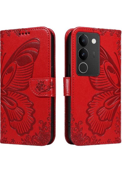 Vıvo V29 5g Için Flip Case Kredi Kartı Yuvası ile Ayrılabilir El Kayışı Yüksek (Yurt Dışından)