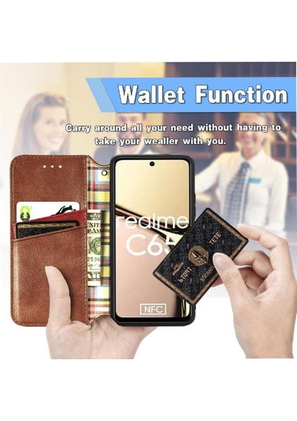 Realme C65 Için Flip Case Moda Tasarım Deri Kılıf Kapak Kapak Cüzdan (Yurt Dışından) indirimleri