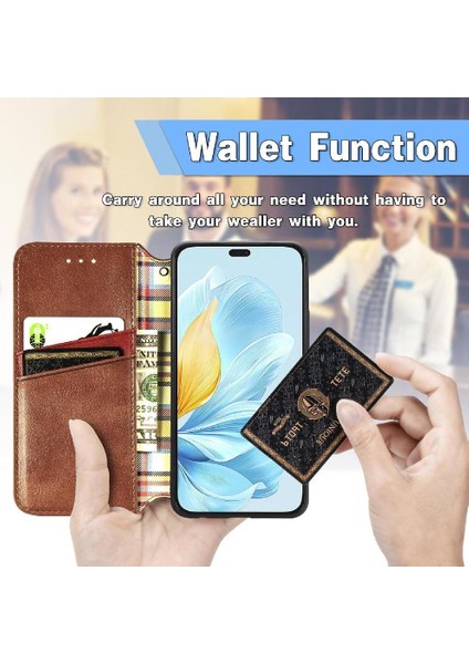Honor 200 Lite Flip Kapak Için Flip Case Zarif Iş Moda Tasarımı (Yurt Dışından)