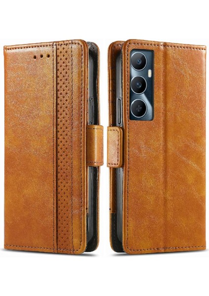 Realme C65 Çok Renkli Ekleme Iş Cüzdan Çoklu Kart Için Flip Case (Yurt Dışından)