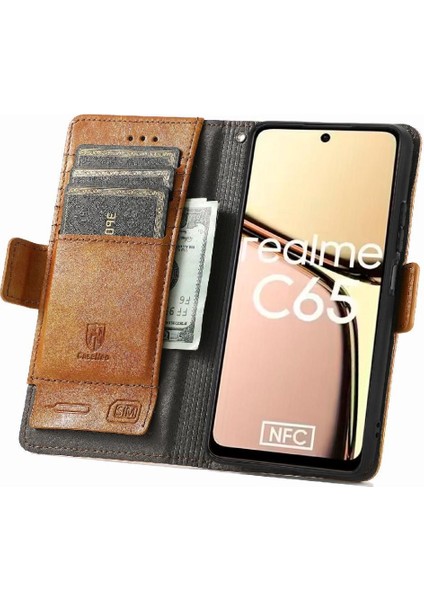 Realme C65 Çok Renkli Ekleme Iş Cüzdan Çoklu Kart Için Flip Case (Yurt Dışından) modelleri
