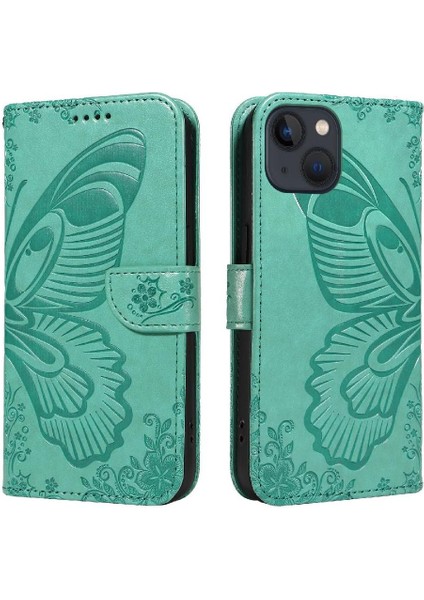 Kredi Kartı Yuvası ile IPhone 13 Mini Yüksek Kalite Deri Için Flip Case (Yurt Dışından)