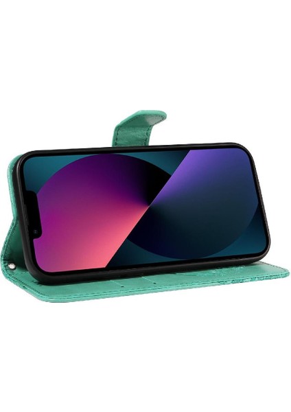 Kredi Kartı Yuvası ile IPhone 13 Mini Yüksek Kalite Deri Için Flip Case (Yurt Dışından)