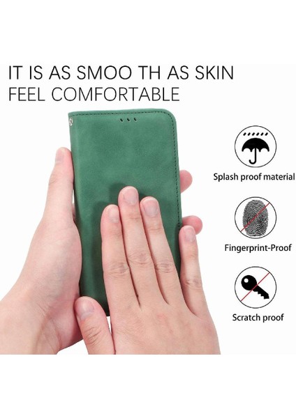 Xiaomi Poco F6 Flip Kapak Için Flip Case Basit Iş Deri Kılıf (Yurt Dışından)