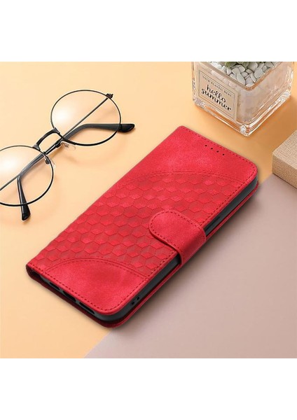 Xiaomi Poco F6 Için Flip Case Pu Deri Kapak Çevirin Geometrik Desen Kartı (Yurt Dışından)