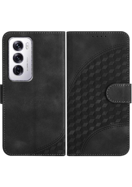 Oppo Flip 12 5g Geometrik Desen Flip Iş Pu Deri Için Flip Case (Yurt Dışından)