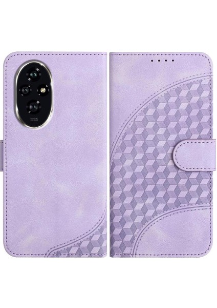 Honor Için Flip Case 200 Geometrik Desen Manyetik Kart Tutucu Flip Pu (Yurt Dışından)