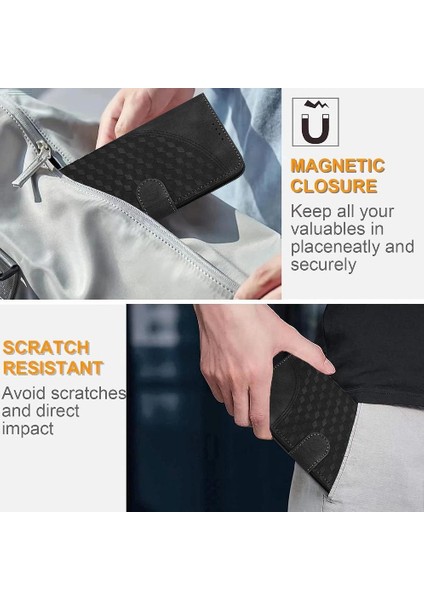 Xiaomi Poco F6 Için Flip Case Pu Deri Kapak Çevirin Geometrik Desen Kartı (Yurt Dışından)