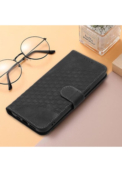 Xiaomi Poco F6 Için Flip Case Pu Deri Kapak Çevirin Geometrik Desen Kartı (Yurt Dışından)