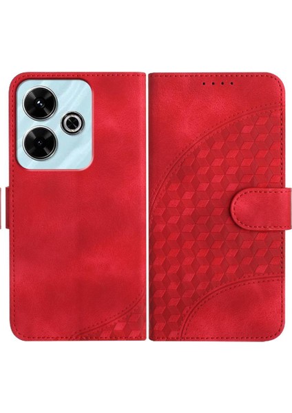 Xiaomi Redmi 13 Için Flip Case Geometrik Desen Darbeye Deri Kılıf Pu (Yurt Dışından)