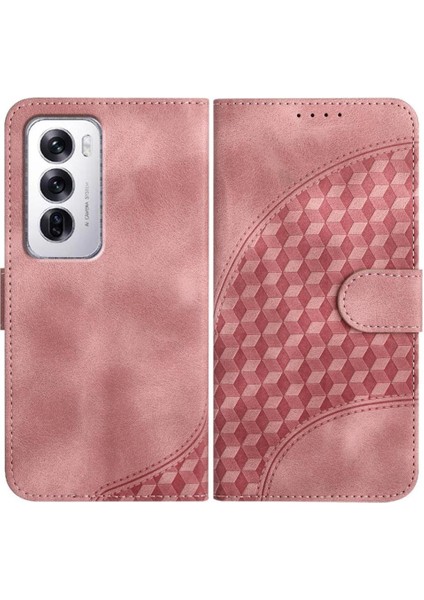 Oppo Flip 12 5g Geometrik Desen Flip Iş Pu Deri Için Flip Case (Yurt Dışından)