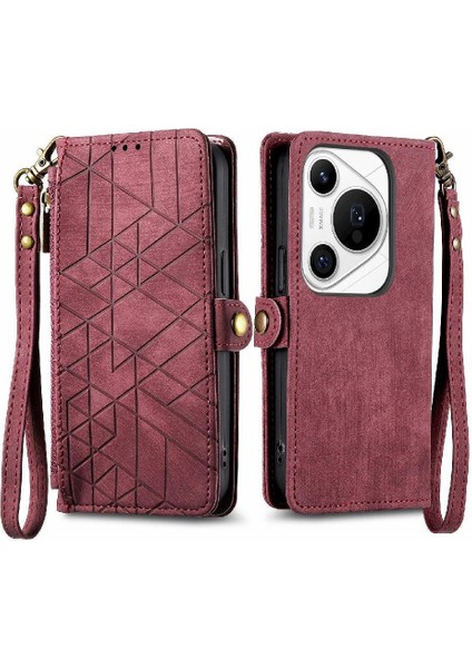 Huawei Pura 70 Pro Için Flip Case Artı Darbeye Deri Kılıf Kapak Çevirin (Yurt Dışından)
