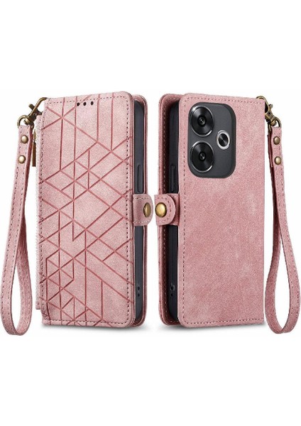 Xiaomi Poco F6 Deri Kılıf Için Flip Case Darbeye Basit Iş Çevirme (Yurt Dışından)