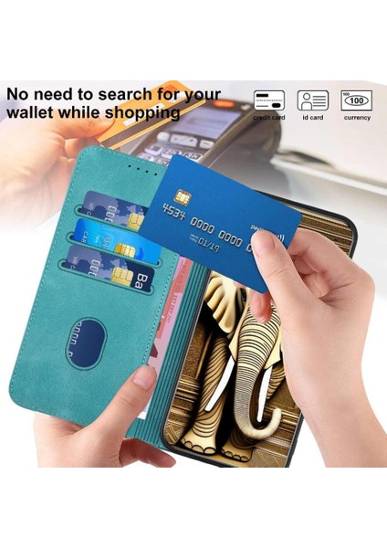 Xiaomi Poco F6 Için Flip Case Pu Deri Kapak Çevirin Geometrik Desen Kartı (Yurt Dışından)