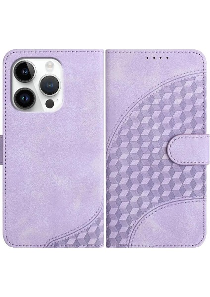 IPhone 16 Için Flip Case Pro Max Flip Iş Geometrik Desen Manyetik (Yurt Dışından)