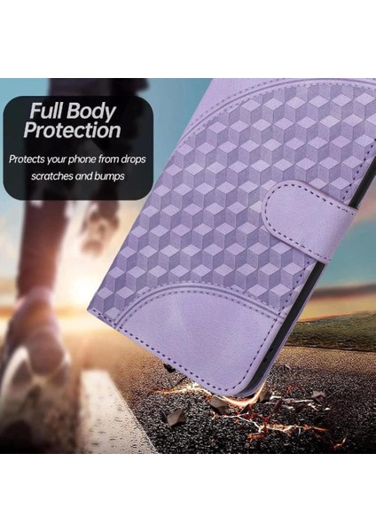 IPhone 16 Için Flip Case Pro Max Flip Iş Geometrik Desen Manyetik (Yurt Dışından)