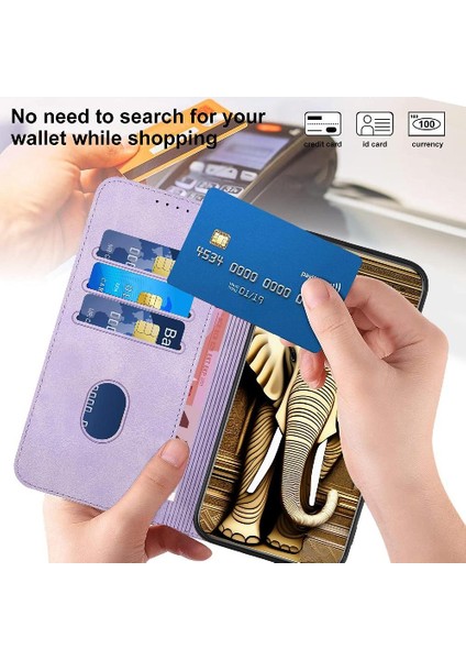 IPhone 16 Için Flip Case Pro Max Flip Iş Geometrik Desen Manyetik (Yurt Dışından)