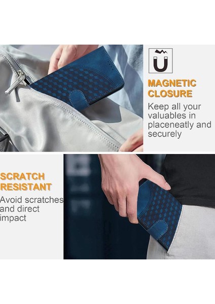 Xiaomi Redmi 13 Için Flip Case Geometrik Desen Darbeye Deri Kılıf Pu (Yurt Dışından)