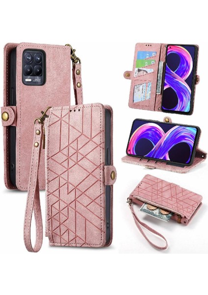 Realme 8 Pro Flip Kapak Için Flip Case Cüzdan Darbeye Deri Kılıf (Yurt Dışından)