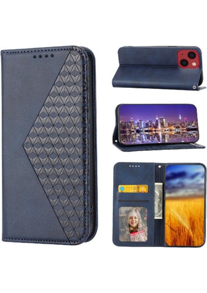 IPhone 13 Için Flip Case Pro Max Eşkenar Dörtgen Şekli Günlük Kullanım Cüzdan El Kayışı (Yurt Dışından)