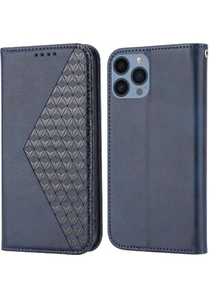 IPhone 14 Için Flip Case Artı Günlük Kullanım El Kayışı Standı Cüzdan Eşkenar Dörtgen (Yurt Dışından)