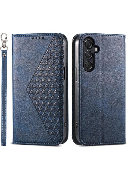 Samsung Galaxy M55 Günlük Kullanım Için Flip Case Standı Cüzdan El Kayışı Eşkenar Dörtgen (Yurt Dışından)