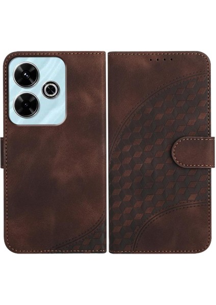 Xiaomi Redmi 13 Için Flip Case Geometrik Desen Darbeye Deri Kılıf Pu (Yurt Dışından)