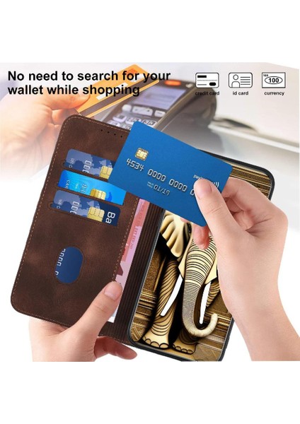 Xiaomi Redmi 13 Için Flip Case Geometrik Desen Darbeye Deri Kılıf Pu (Yurt Dışından)