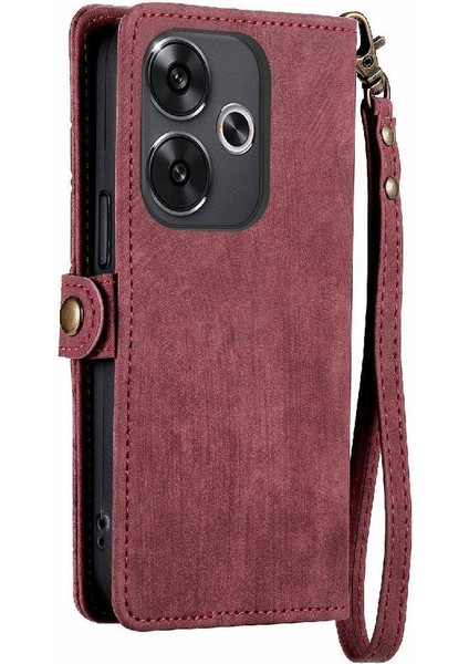 Xiaomi Poco F6 Deri Kılıf Için Flip Case Darbeye Basit Iş Çevirme (Yurt Dışından)