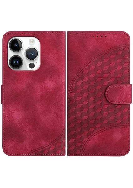 IPhone 16 Için Flip Case Pro Max Flip Iş Geometrik Desen Manyetik (Yurt Dışından)
