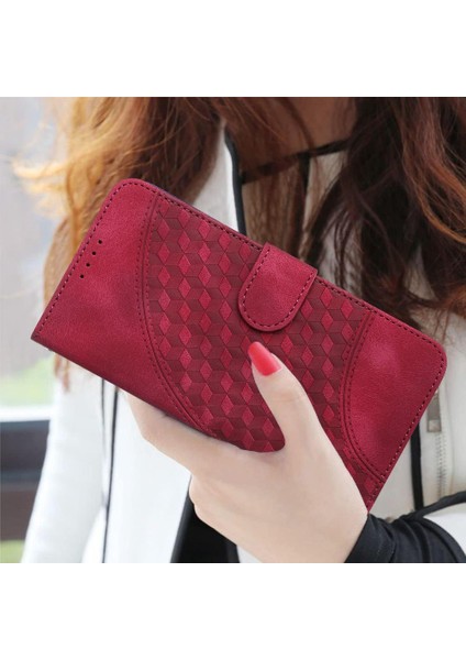 IPhone 16 Için Flip Case Pro Max Flip Iş Geometrik Desen Manyetik (Yurt Dışından)