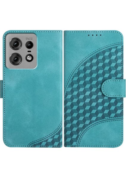Motorola Kenar 50 Pro Için Flip Case Geometrik Desen Pu Deri Kapak Çevirin (Yurt Dışından)