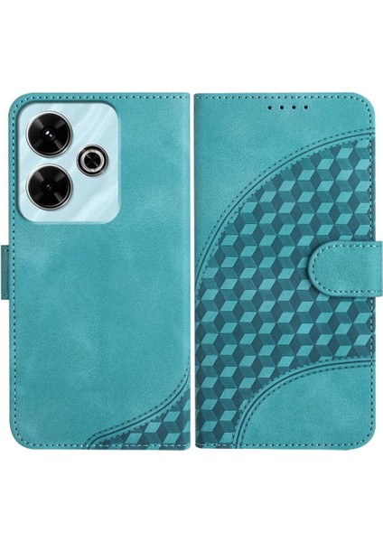 Xiaomi Redmi 13 Için Flip Case Geometrik Desen Darbeye Deri Kılıf Pu (Yurt Dışından)