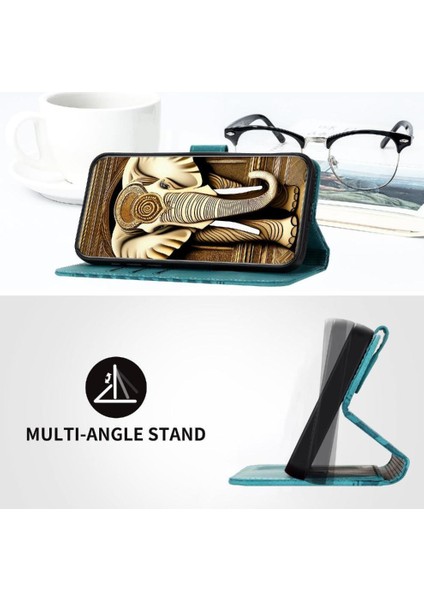 Xiaomi Redmi 13 Için Flip Case Geometrik Desen Darbeye Deri Kılıf Pu (Yurt Dışından)