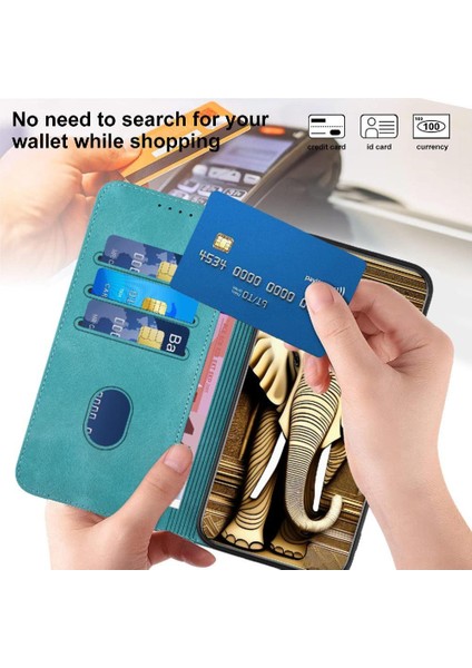 Xiaomi Redmi 13 Için Flip Case Geometrik Desen Darbeye Deri Kılıf Pu (Yurt Dışından)