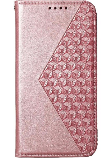IPhone 15 Için Flip Case Standı Eşkenar Dörtgen Şekli Cüzdan El Kayışı Günlük Kullanım (Yurt Dışından)