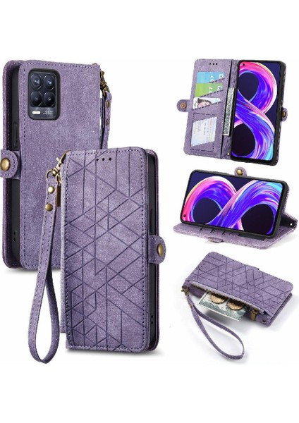 Realme 8 Pro Flip Kapak Için Flip Case Cüzdan Darbeye Deri Kılıf (Yurt Dışından)