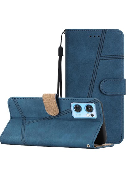Oppo Için Flip Case Oppo 7 5g Flip Folio Bilek Kayışı Cüzdan Pu Deri Kart (Yurt Dışından)