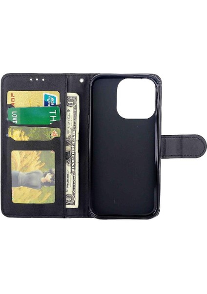 IPhone 15 Için Filp Durumda Pro Kart Tutucu Kickstand Tam Koruma Kapatma (Yurt Dışından)