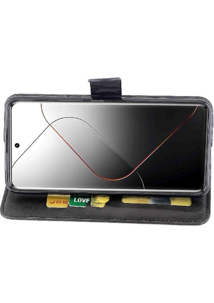 Xiaomi 14 Pro Pu Deri Manyetik Kapatma Kickstand Kart Için Filp Durumda (Yurt Dışından)