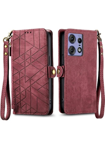 Motorola Kenar 50 Pro Için Flip Case Kapak Cüzdan Darbeye Basit (Yurt Dışından)