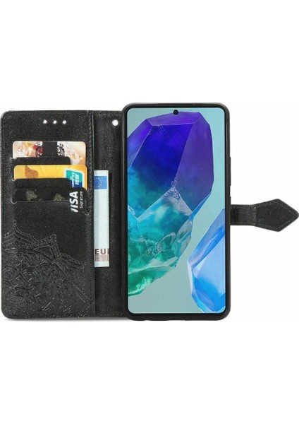 SZY Mall Samsung Galaxy M55 Flip Kapak Için Flip Case Darbeye Deri Kılıf (Yurt Dışından)