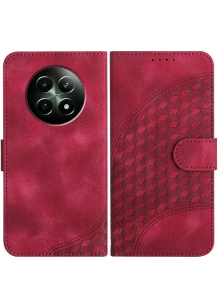 Realme 12 5g Flip Iş Pu Deri Flip Kapak Için Flip Case Geometrik (Yurt Dışından)