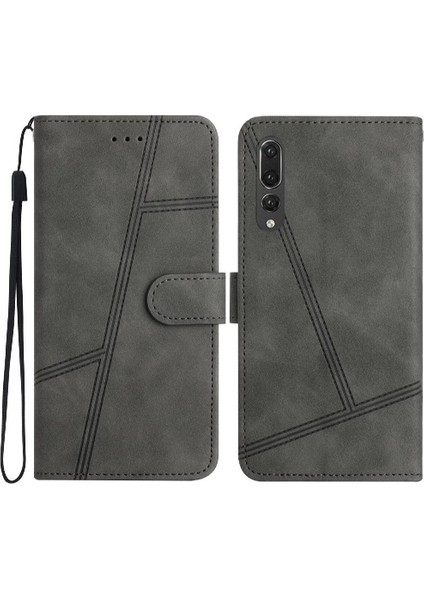 Huawei P20 Pro Için Flip Case Bilek Kayışı Cüzdan Pu Deri Kart Yuvaları Tam (Yurt Dışından)