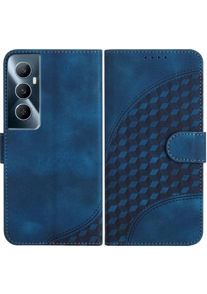 Realme C65 Flip Iş Geometrik Desen Pu Deri Flip Case (Yurt Dışından)