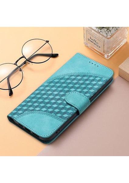 Realme C65 Flip Iş Geometrik Desen Pu Deri Flip Case (Yurt Dışından)