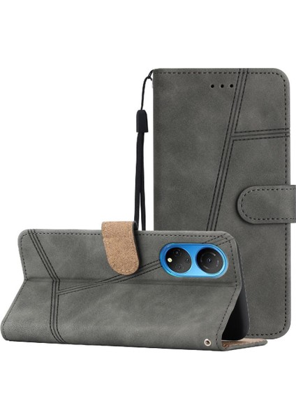 Honor X7 Bilek Kayışı Için Flip Case Tam Koruma Cüzdan Pu Deri Kart (Yurt Dışından)